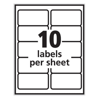 PRES-a-ply® Labels, Laser Printers, 2 x 4, White, 10/Sheet, 100 Sheets/Box (AVE30603)