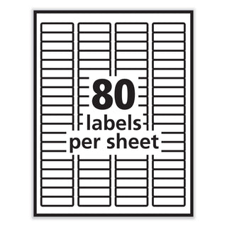 PRES-a-ply® Labels, Inkjet/Laser Printers, 0.5 x 1.75, White, 80/Sheet, 100 Sheets/Pack (AVE30640)