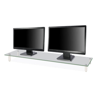 Kantek Monitor Riser, Glass, 39-2/5"Wx10-1/5"Dx3-1/4"H, Clear (KTKMS380)