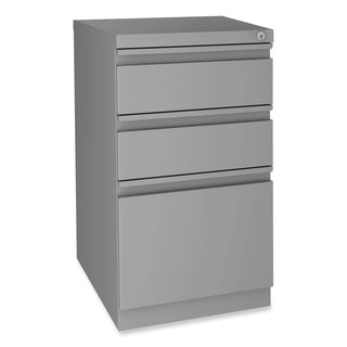Alera® Modern Teacher Series Pedestal Desk, Left-Side Pedestal: Box/Box/File, 60" x 24" x 28.75", Charcoal Woodgrain/Gray (ALEMSD6024CH)