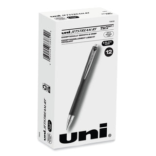 uniball® Jetstream Retractable Ballpoint Pen, Bold 1mm, Black Ink, Black Barrel (UBC73832)