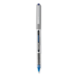 uniball® VISION Stick Roller Ball Pen, Fine 0.7mm, Blue Ink, Blue/Gray Barrel, Dozen (UBC60134)