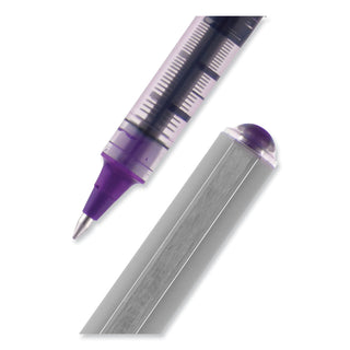uniball® VISION Stick Roller Ball Pen, Fine 0.7mm, Majestic Purple Ink, Gray Barrel, Dozen (UBC60382)