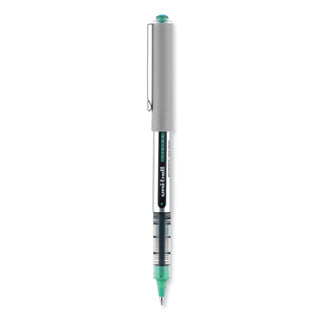 uniball® VISION Stick Roller Ball Pen, Fine 0.7mm, Evergreen Ink, Gray Barrel, Dozen (UBC60386)