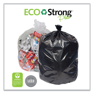 Pitt Plastics Eco Strong Plus Can Liners, 40 gal, 14 microns, 40 x 46 Natural, 250/Carton (PITPCRH404614N)