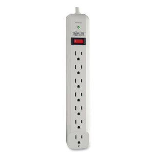 Tripp Lite Protect It! Surge Protector, 7 Outlets, 6 ft. Cord, 1080 Joules, Light Gray (TRPSTRIKER)