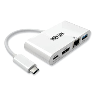 Tripp Lite USB 3.1 Gen 1 USB-C to HDMI Adapter, USB-A/USB-C PD Charging/Gigabit Ethernet (TRPU44406NHGUC)