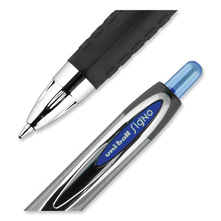 uniball® Signo 207 Retractable Gel Pen, 0.7mm, Blue Ink, Smoke/Black/Blue Barrel, Dozen (UBC33951)