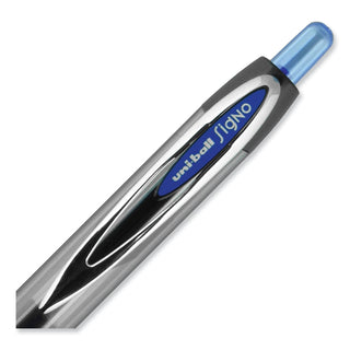 uniball® Signo 207 Retractable Gel Pen, 0.7mm, Blue Ink, Smoke/Black/Blue Barrel, Dozen (UBC33951)