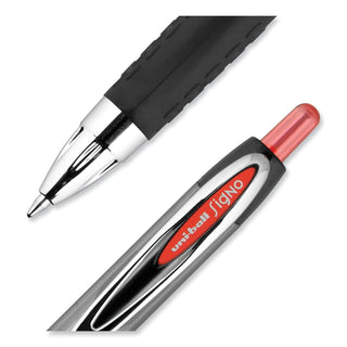uniball® Signo 207 Retractable Gel Pen, 0.7mm, Red Ink, Smoke/Black/Red, Dozen (UBC33952)