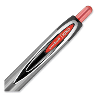 uniball® Signo 207 Retractable Gel Pen, 0.7mm, Red Ink, Smoke/Black/Red, Dozen (UBC33952)