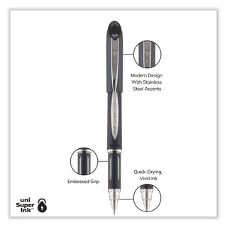 uniball® Jetstream Stick Ballpoint Pen, Fine 0.7mm, Black Ink, Black Barrel (UBC40173)