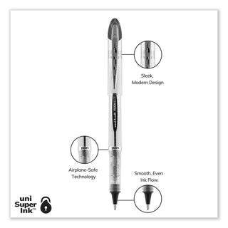 uniball® VISION ELITE Stick Roller Ball Pen, Bold 0.8mm, Black Ink, White/Black Barrel (UBC61231)