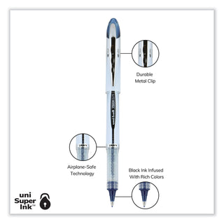 uniball® VISION ELITE Stick Roller Ball Pen, 0.8mm, Blue-Black Ink, White/Blue Black Barrel (UBC61232)