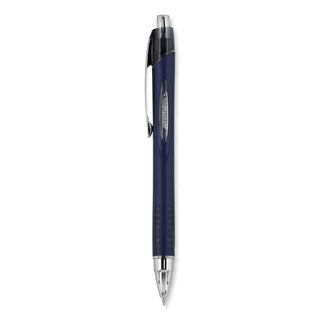 uniball® Jetstream Retractable Ballpoint Pen, Fine 0.7mm, Black Ink, Blue Barrel (UBC62152)