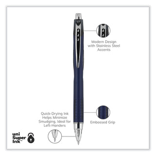 uniball® Jetstream Retractable Ballpoint Pen, Fine 0.7mm, Black Ink, Blue Barrel (UBC62152)