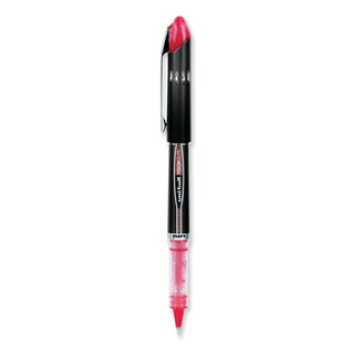 uniball® VISION ELITE Stick Roller Ball Pen, Super-Fine 0.5mm, Red Ink, Black/Red Barrel (UBC69022)