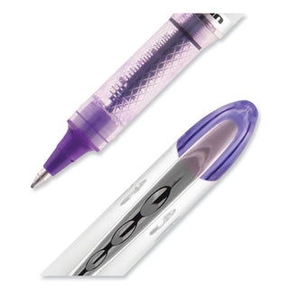 uniball® VISION ELITE Stick Roller Ball Pen, Bold 0.8mm, Purple Ink, White/Purple Barrel (UBC69025)