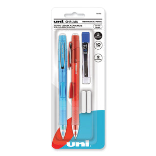 uniball® Mechanical Pencils, w/Lead/Erasers, 0.7mm, 2Pencils/PK, MI (UBC90192)