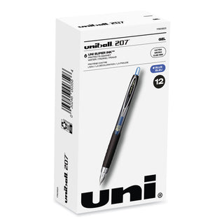 uniball® 207 Signo Gel Ultra Micro Retractable Gel Pen, 0.38mm, Blue Ink, Smoke Barrel (UBC1790923)