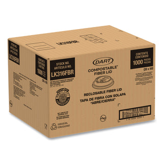 Dart® Fiber Lids for Paper Cups, Fits 10 oz to 24 oz Cups, Tan, 1,000/Carton (DCCLK316FBR)