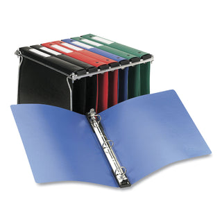 Avery® Hanging Storage Flexible Non-View Binder with Round Rings, 3 Rings, 1" Capacity, 11 x 8.5, Black (AVE14801)