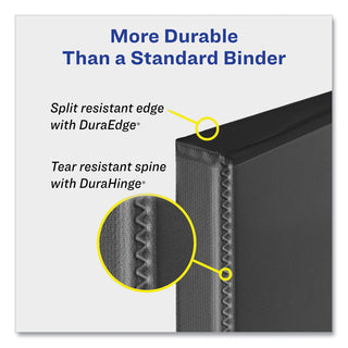 Avery® Heavy-Duty Non Stick View Binder with DuraHinge and Slant Rings, 3 Rings, 3" Capacity, 11 x 8.5, Black (AVE05600)