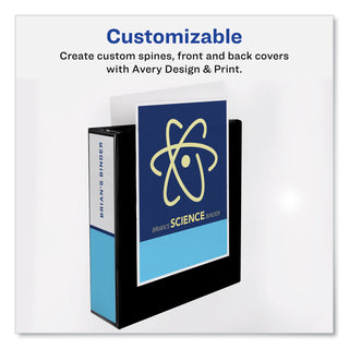 Avery® Heavy-Duty Non Stick View Binder with DuraHinge and Slant Rings, 3 Rings, 3" Capacity, 11 x 8.5, Black (AVE05600)