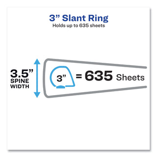 Avery® Heavy-Duty Non Stick View Binder with DuraHinge and Slant Rings, 3 Rings, 3" Capacity, 11 x 8.5, Black (AVE05600)