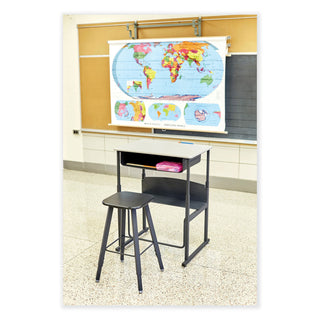 Safco® AlphaBetter Adjustable-Height Student Stool, Supports up to 250 lbs., Black Seat/Black Back, Black Base (SAF1205BL)