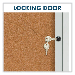 Quartet® Enclosed Bulletin Board, Natural Cork/Fiberboard, 48 x 36, Silver Aluminum Frame (QRT2364)