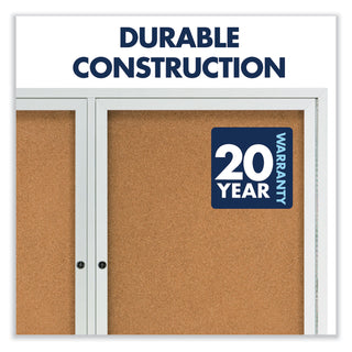 Quartet® Enclosed Bulletin Board, Natural Cork/Fiberboard, 48 x 36, Silver Aluminum Frame (QRT2364)