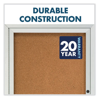 Quartet® Enclosed Bulletin Board, Natural Cork/Fiberboard, 72 x 36, Silver Aluminum Frame (QRT2366)