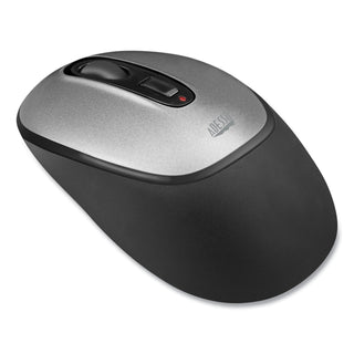 Adesso iMouse A10 Antimicrobial Wireless Mouse, 2.4 GHz Frequency/30 ft Wireless Range, Left/Right Hand Use, Black/Silver (ADEA10)