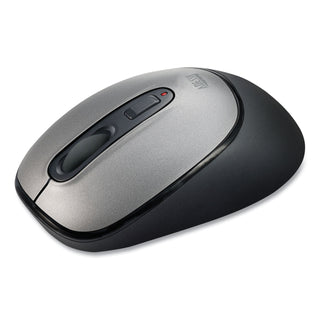 Adesso iMouse A10 Antimicrobial Wireless Mouse, 2.4 GHz Frequency/30 ft Wireless Range, Left/Right Hand Use, Black/Silver (ADEA10)