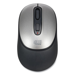 Adesso iMouse A10 Antimicrobial Wireless Mouse, 2.4 GHz Frequency/30 ft Wireless Range, Left/Right Hand Use, Black/Silver (ADEA10)