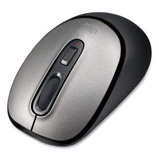 Adesso iMouse A10 Antimicrobial Wireless Mouse, 2.4 GHz Frequency/30 ft Wireless Range, Left/Right Hand Use, Black/Silver (ADEA10)