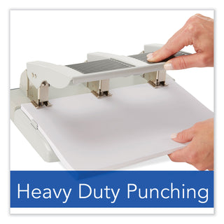 Swingline® 75-Sheet Heavy-Duty Three-Hole Adjustable Punch, 9/32" Holes, Putty/Gray (SWI74550)