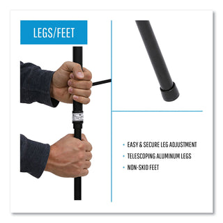 MasterVision™ Telescoping Tripod Display Easel, Adjusts 35" to 64" High, Metal, Black (BVCFLX09101MV)