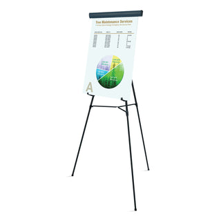 MasterVision™ Telescoping Tripod Display Easel, Adjusts 35" to 64" High, Metal, Black (BVCFLX09101MV)