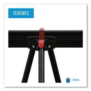 MasterVision™ Telescoping Tripod Display Easel, Adjusts 35" to 64" High, Metal, Black (BVCFLX09101MV)