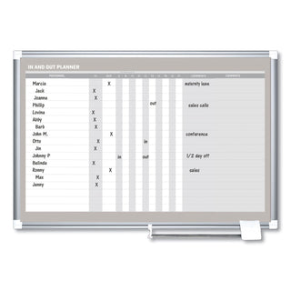 MasterVision™ In-Out Magnetic Dry Erase Board, 36x24, Silver Frame (BVCGA01110830)