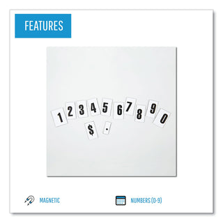 MasterVision™ Interchangeable Magnetic Board Accessories, Numbers, Black, 3/4"h (BVCKT2020)