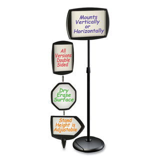 MasterVision™ Floor Stand Sign Holder, Rectangle, 15x11 sign, 66"H, Black Frame (BVCSIG07060101)
