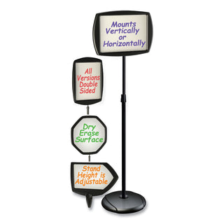 MasterVision™ Floor Stand Sign Holder, Rectangle, 15x11 sign, 66"H, Black Frame (BVCSIG07060101)