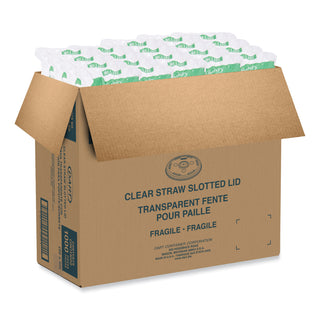SOLO® Straw-Slot Cold Cup Lids, Fits 30 oz to 32 oz Cups, Clear, 50/Sleeve, 20 Sleeves/Carton (DCCL32CR)