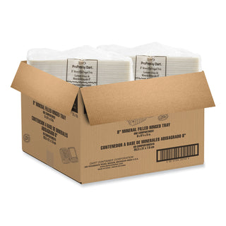 Dart® ProPlanet Hinged Lid Containers, Single Compartment, 8.25 x 8 x 3, White, Plastic, 150/Carton (DCC85MFPPHT1R)