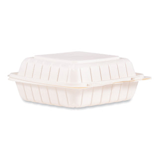 Dart® ProPlanet Hinged Lid Containers, Single Compartment, 8.25 x 8 x 3, White, Plastic, 150/Carton (DCC85MFPPHT1R)
