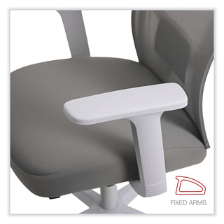 Workspace by Alera® Workspace by Alera Mesh Back Fabric Task Chair, Supports Up to 275 lb, 17.32" to 21.1" Seat Height, Gray Seat, Gray Back (ALEWS42B47)