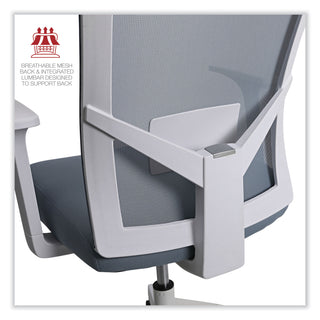 Workspace by Alera® Workspace by Alera Mesh Back Fabric Task Chair, Supports Up to 275 lb, 17.32" to 21.1" Seat Height, Seafoam Blue Seat/Back (ALEWS42B77)